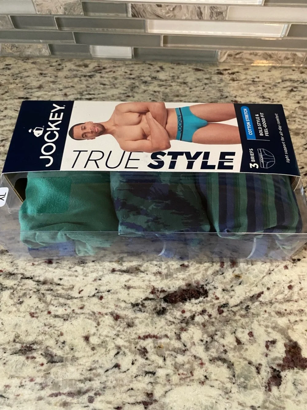 Jockey mens xl 40-42 briefs underwear cotton stretch 3 pairs green blue NEW